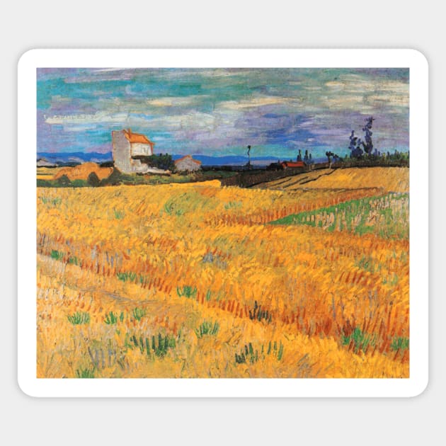 Van Gogh Wheat Field with Farmhouse Sticker by bragova